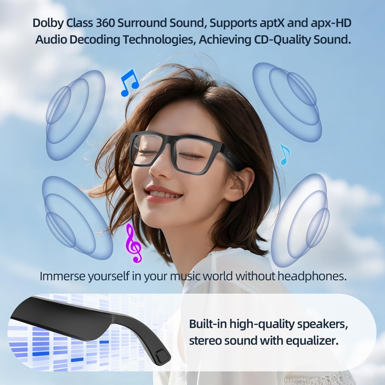 Smart Glasses for Men and Women, with Chat GPT, AI Bluetooth Translation Glasses with 164 Languages, & Blue Lens&Color Change Lens&Black Lens, UV 400 Protection for Daily Use, Travel