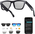 Smart Glasses for Men and Women, with Chat GPT, AI Bluetooth Translation Glasses with 164 Languages, & Blue Lens&Color Change Lens&Black Lens, UV 400 Protection for Daily Use, Travel