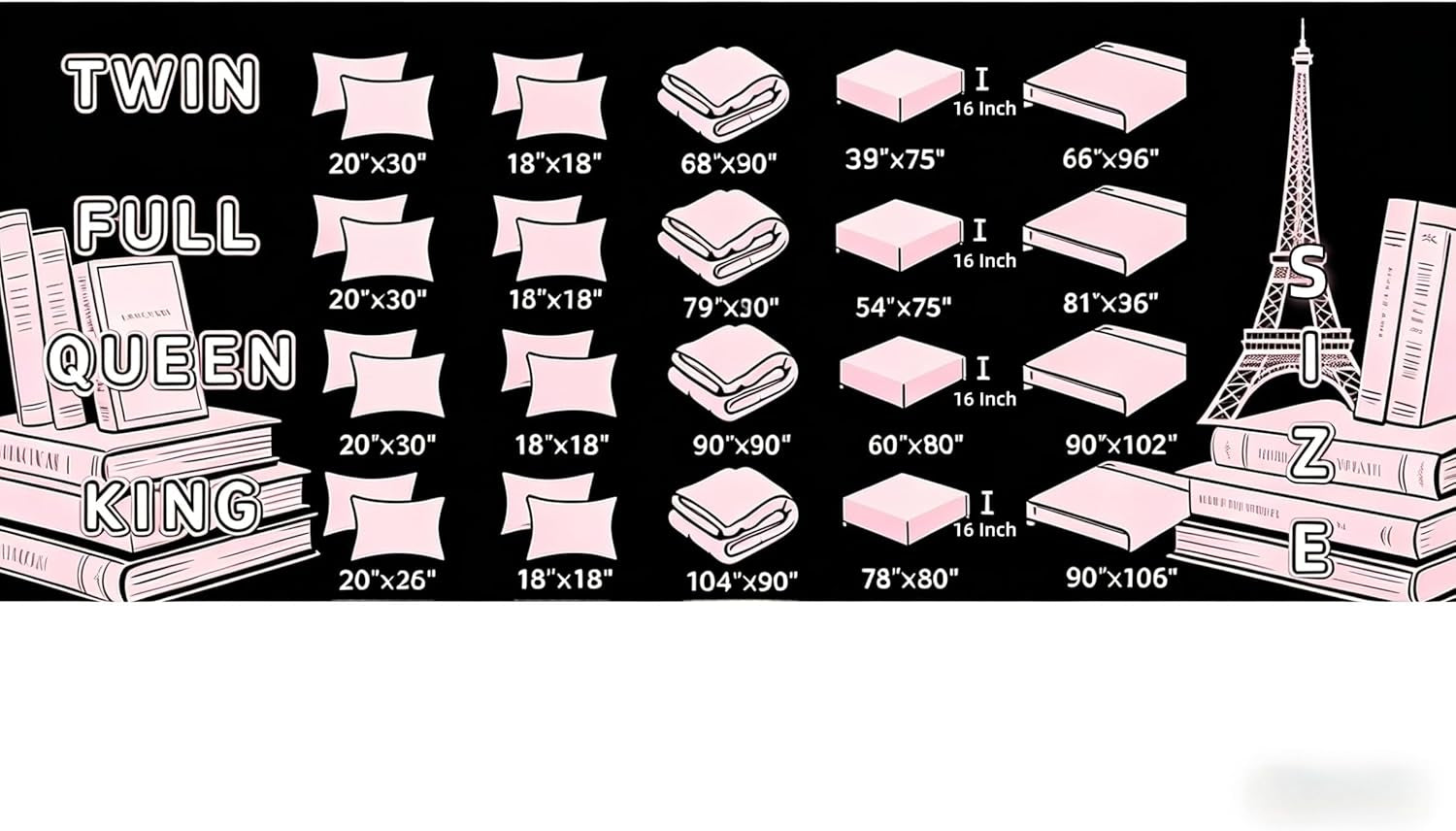 Erosebridal Pink Fashion Comforter Set with Sheets Queen for Girls Girly Modern Inspirational Quotes Women Abstract Black White Stripes Bed in a Bag Books Floral Perfume Makeup 7 Piece Bedding Set